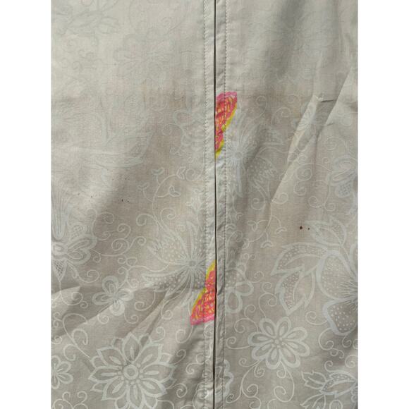 1960s Vintage Sleeveless Shift Mini Dress Butterfly Print Rosette Neckline Sm JL - Picture 9 of 11